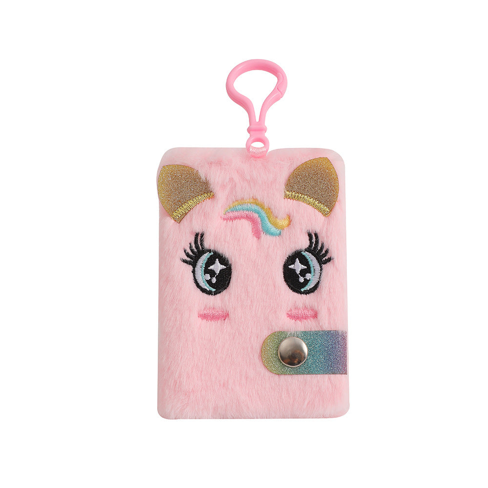 Wholesale Mini Unicorn Cartoon Plush Snap Notebook